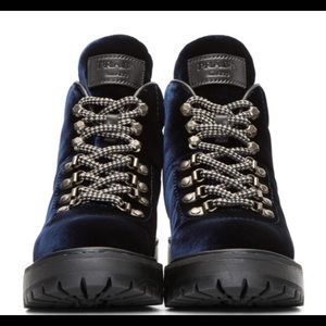 Prada Velvet Lace-Up Combat Boot 37.5